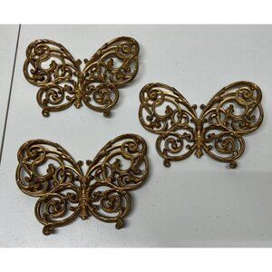 VTG Burwood Butterflies Wall Mounted Decor MCM Set of 3 Butterfly 1970s *READ